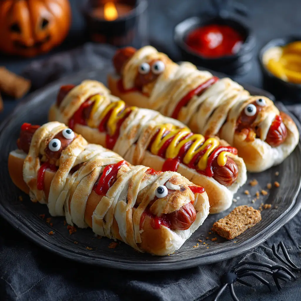 Halloween Recipe For Spooky Mummy Hot Dogs